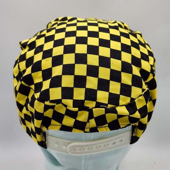 New York New York Hotel Casino Yellow Black Checkered Snapback Hat Vintage - Picture 6 of 10
